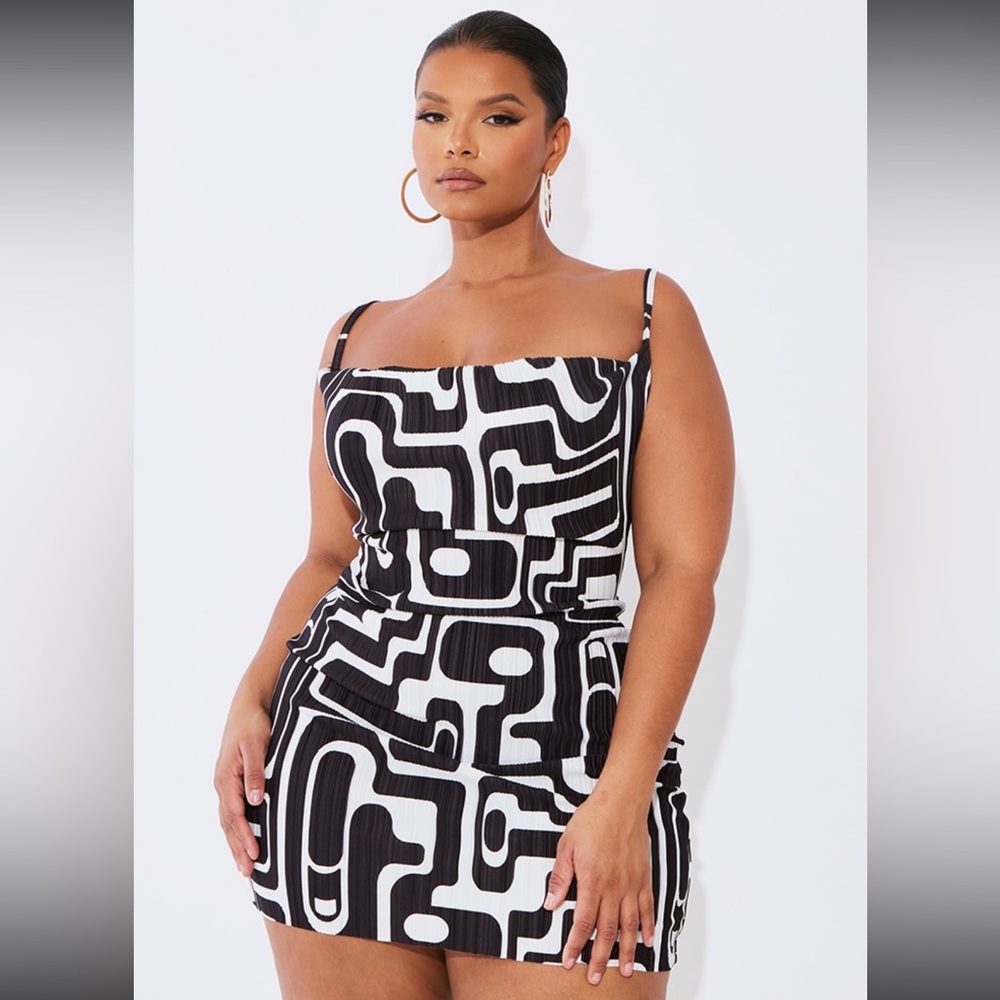 Printed Cowl Neck Dress